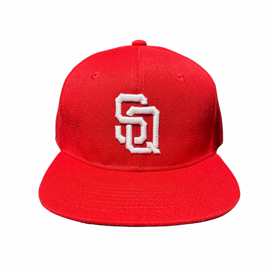 StitchQuarters SQ Snapback Red and White Hat