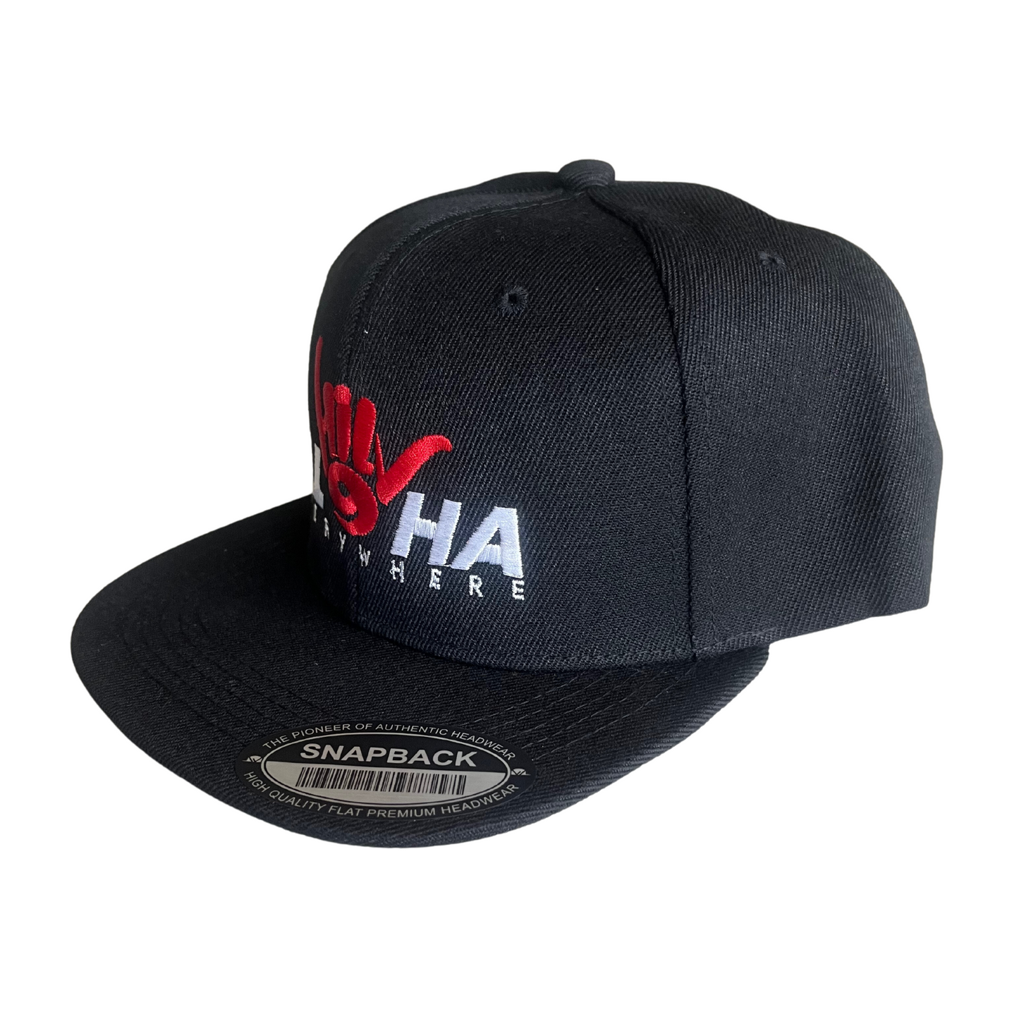 HILV9 Aloha Everywhere Snapback Black Red and White Hat