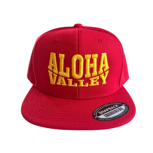 HILV9 Aloha Valley Red and Yellow Snapback Hat