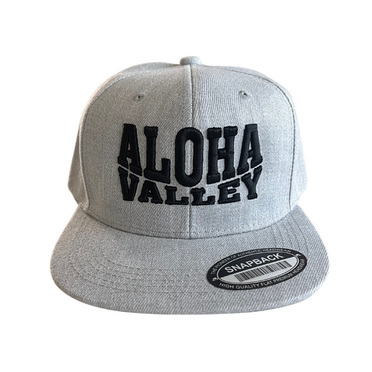 HILV9 Aloha Valley Light Heather Grey and Black Snapback Hat