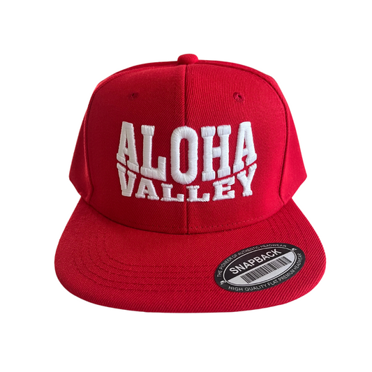 HILV9 Aloha Valley Red and White Snapback Hat