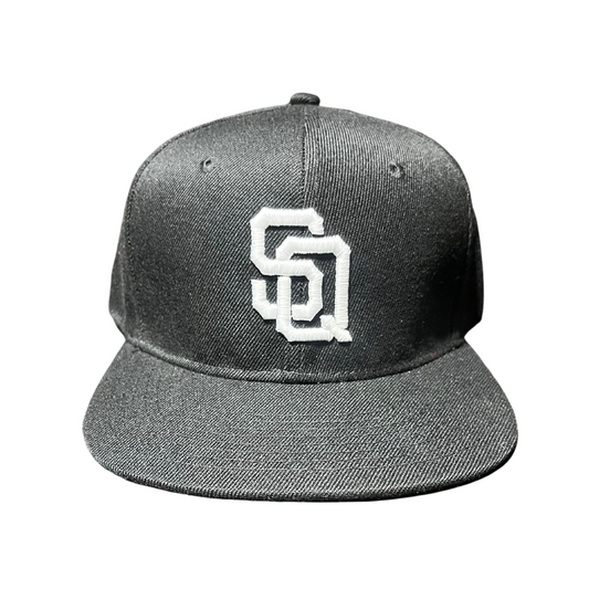 StitchQuarters SQ Snapback Black and White Hat