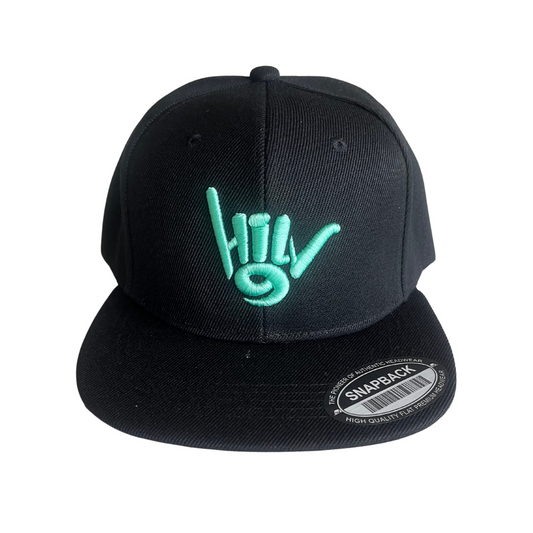 HILV9 Shaka Snapback Black and Seafoam Green Hat